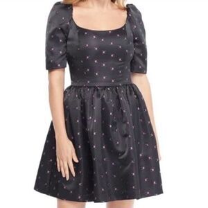 Gal Meets Glam Maude Daisy Jacquard Bow Dress nwt